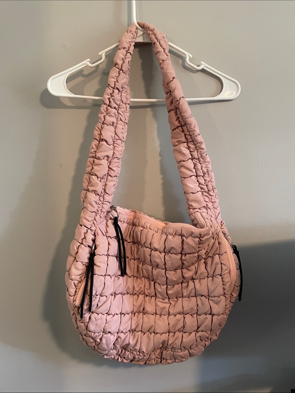Quilted Light Pink Shoulder Bag